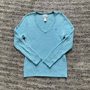 Old Navy V neck Cable Knit Sweater - Light Blue - L